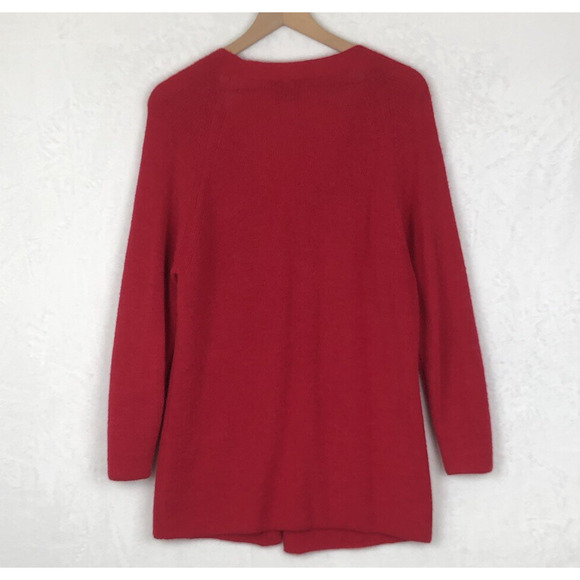 SPIRIT OF THE ANDES 100% Alpaca Cardigan Women's Sz S 36" Red Button Long Sleeve - Picture 2 of 11